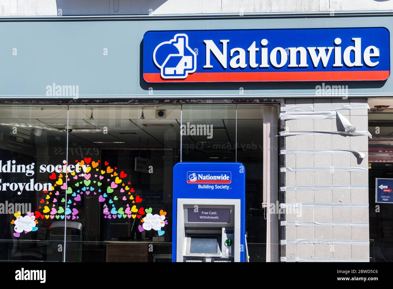 Nationwide bank with ATM outside Stock Photo