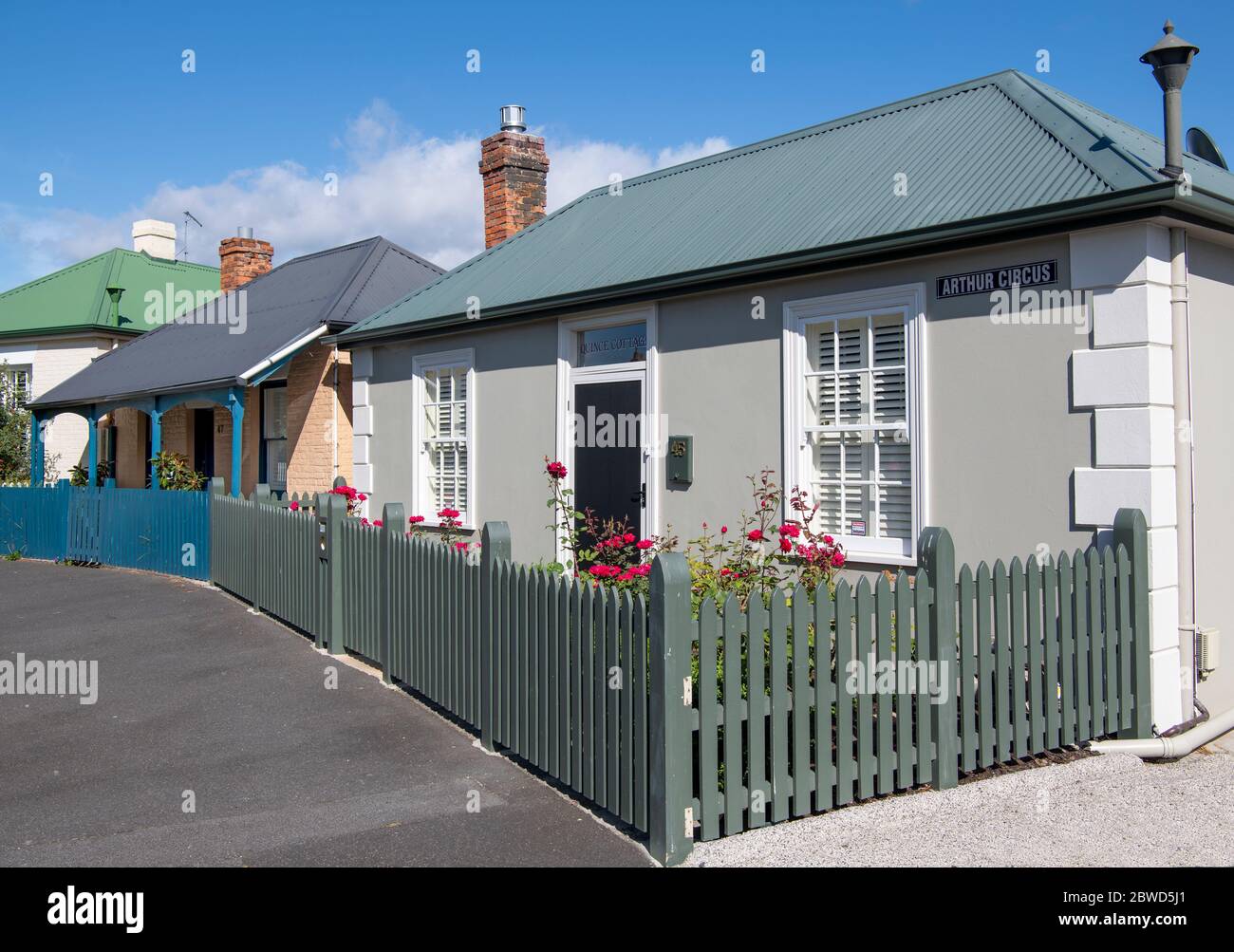 Old 19th century house Battery Point Hobart Tasmania Australia Stock