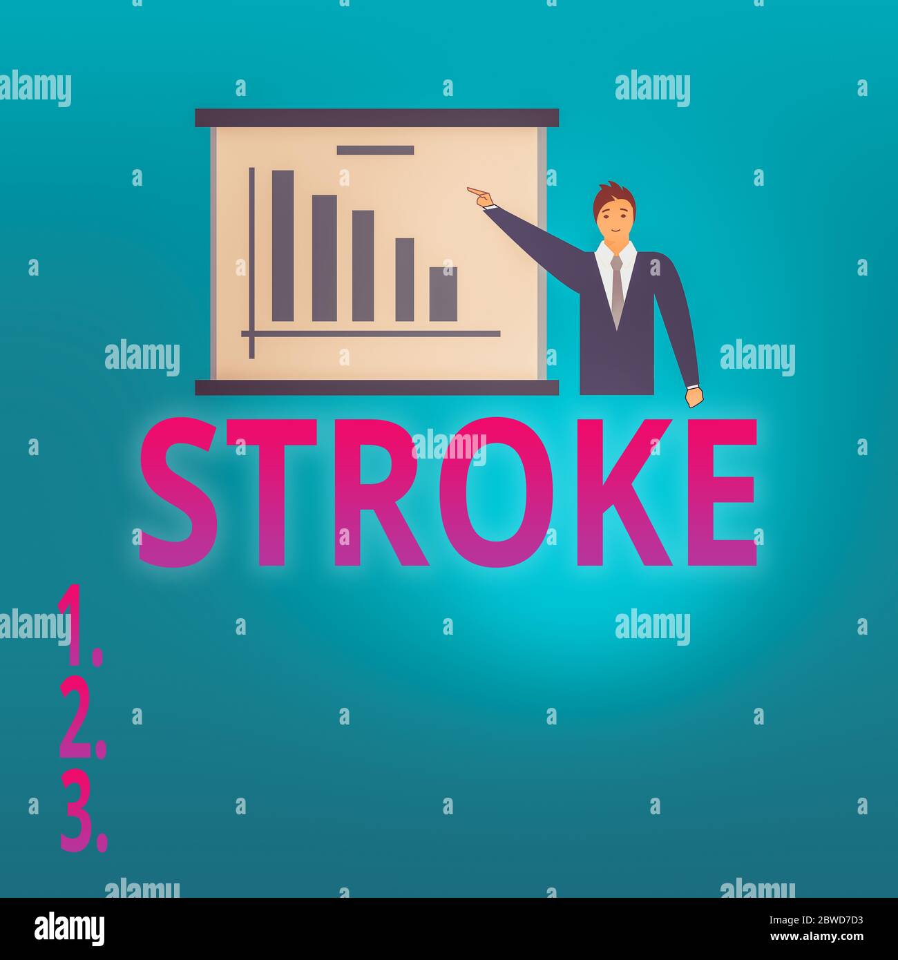 Conceptual hand writing showing Stroke. Concept meaning caused by ...