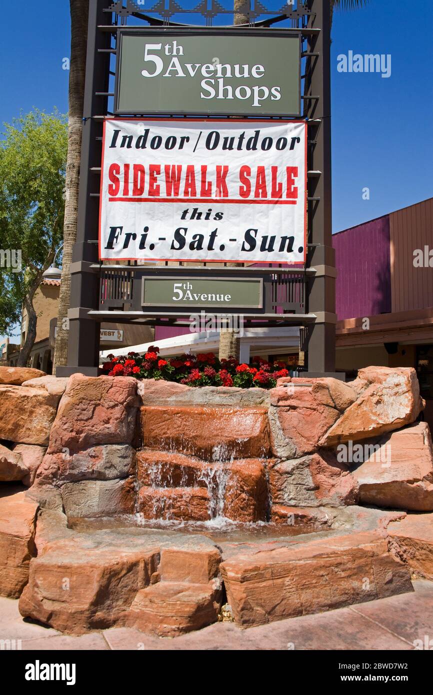 5th Avenue Shopping District, Scottsdale, Phoenix, Arizona, USA Stock