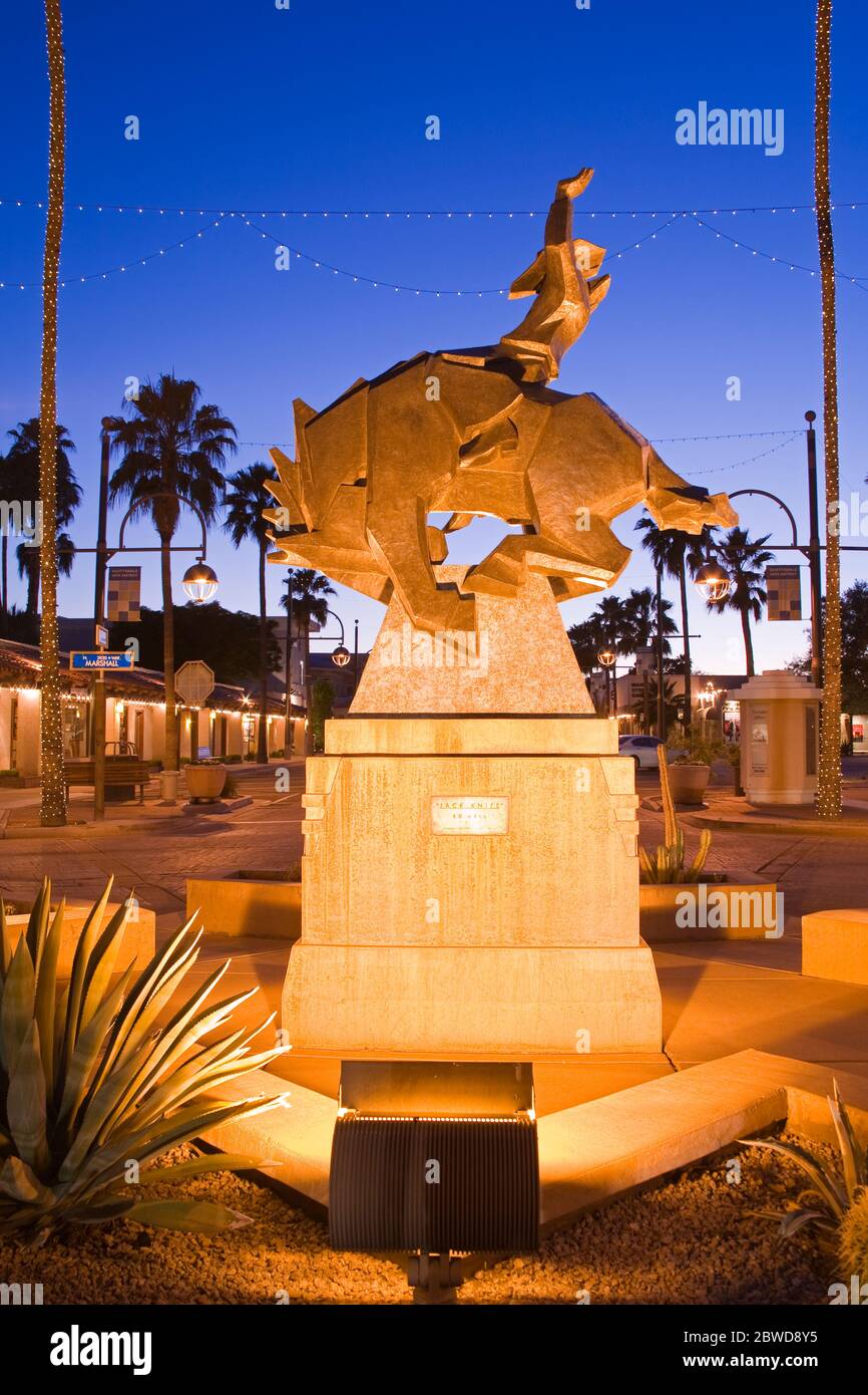 Jack Knife Sculpture by Ed Mell, Main Street, Arts District, Scottsdale, Phoenix, Arizona, USA Stock Photo