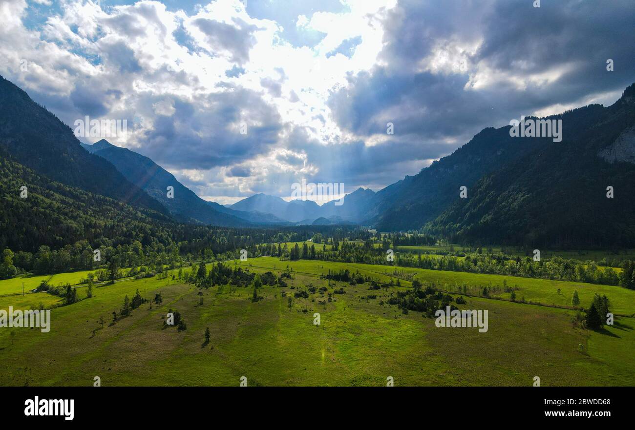 Amazing nature of Bavaria in the Allgau district of the German Alps ...