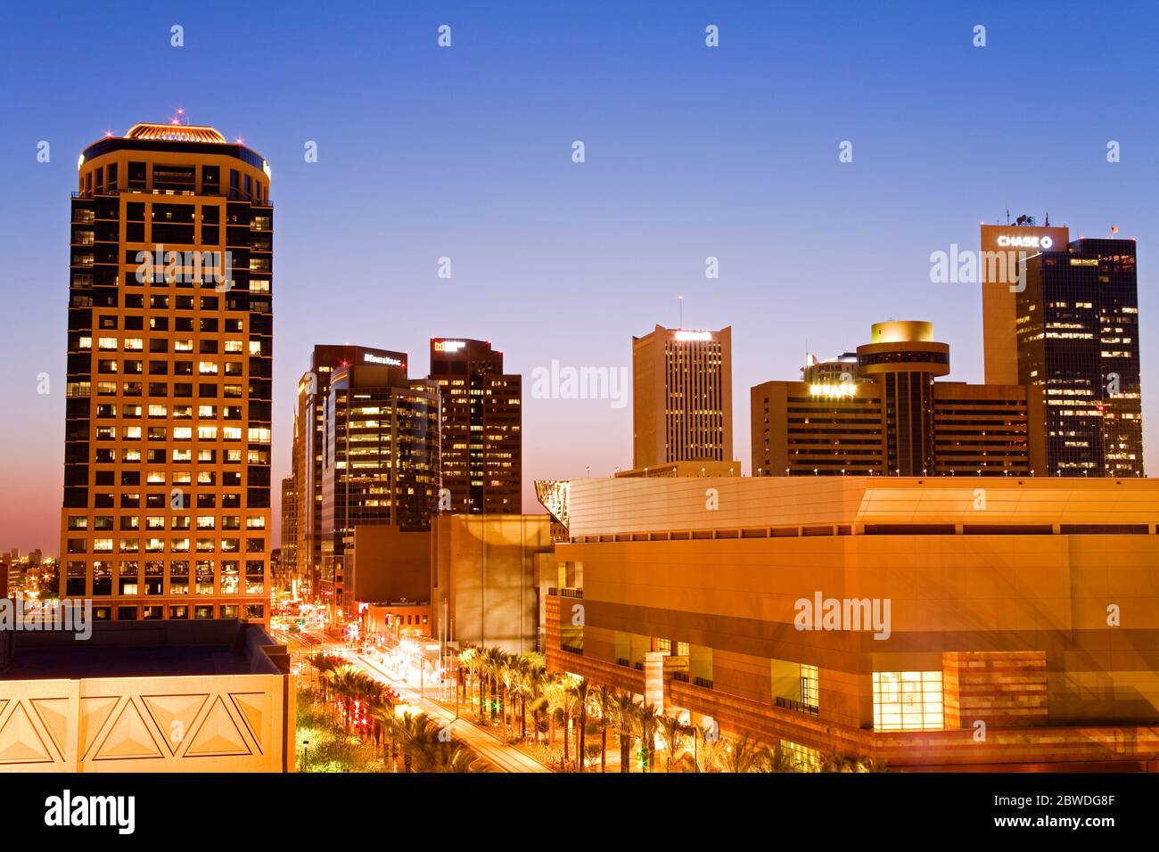 Washington Street & Bank of America Tower, Phoenix, Arizona, USA Stock ...