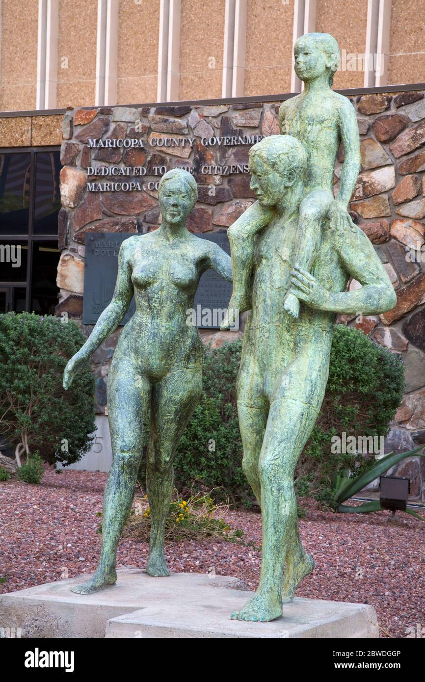 Sculpture at Maricopa Governmental Complex, Phoenix, Arizona, USA Stock Photo