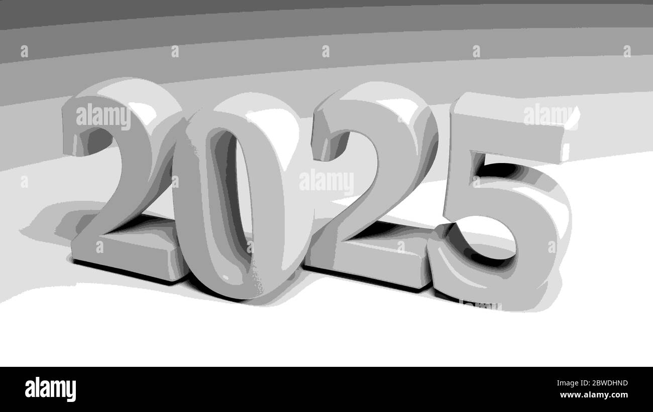 2025 Gray Write On Gray Background 3D Rendering Illustration Stock 2025 Gray Write On Gray Background 3d Rendering Illustration 2BWDHND