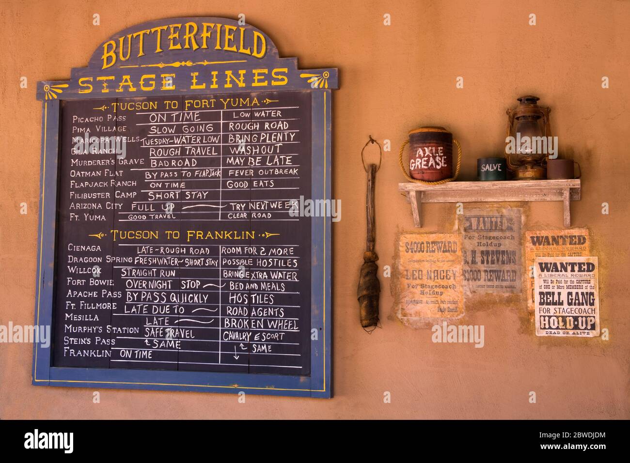 Stagecoach Depot, Trail Dust Frontier Town, Tucson, Pima County, Arizona,  USA Stock Photo - Alamy