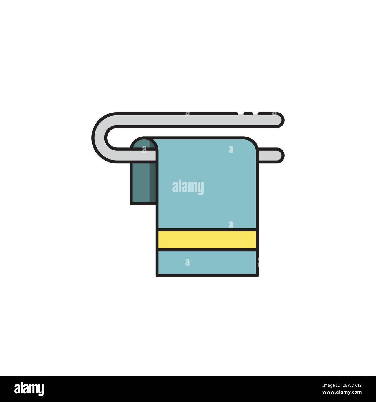 Toilet towel vector icon symbol isolated on white background Stock Vector