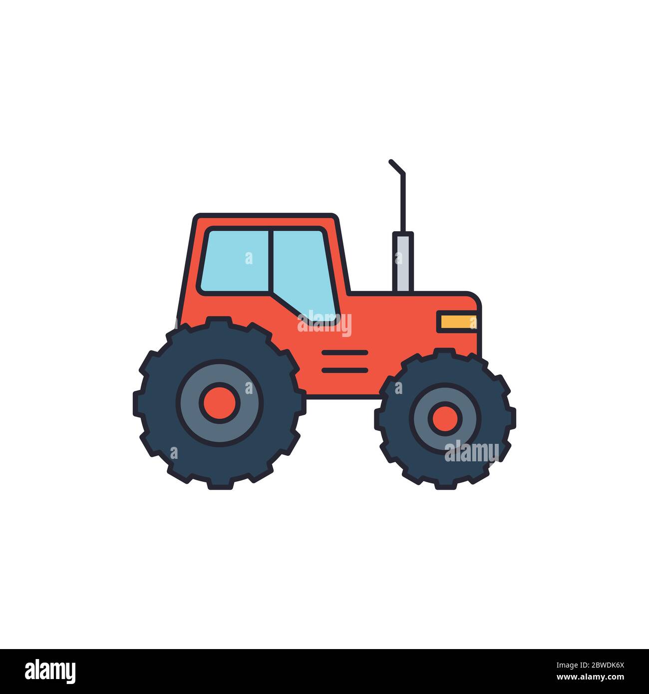 Tractor vector icon symbol harvest tool isolated on white background ...