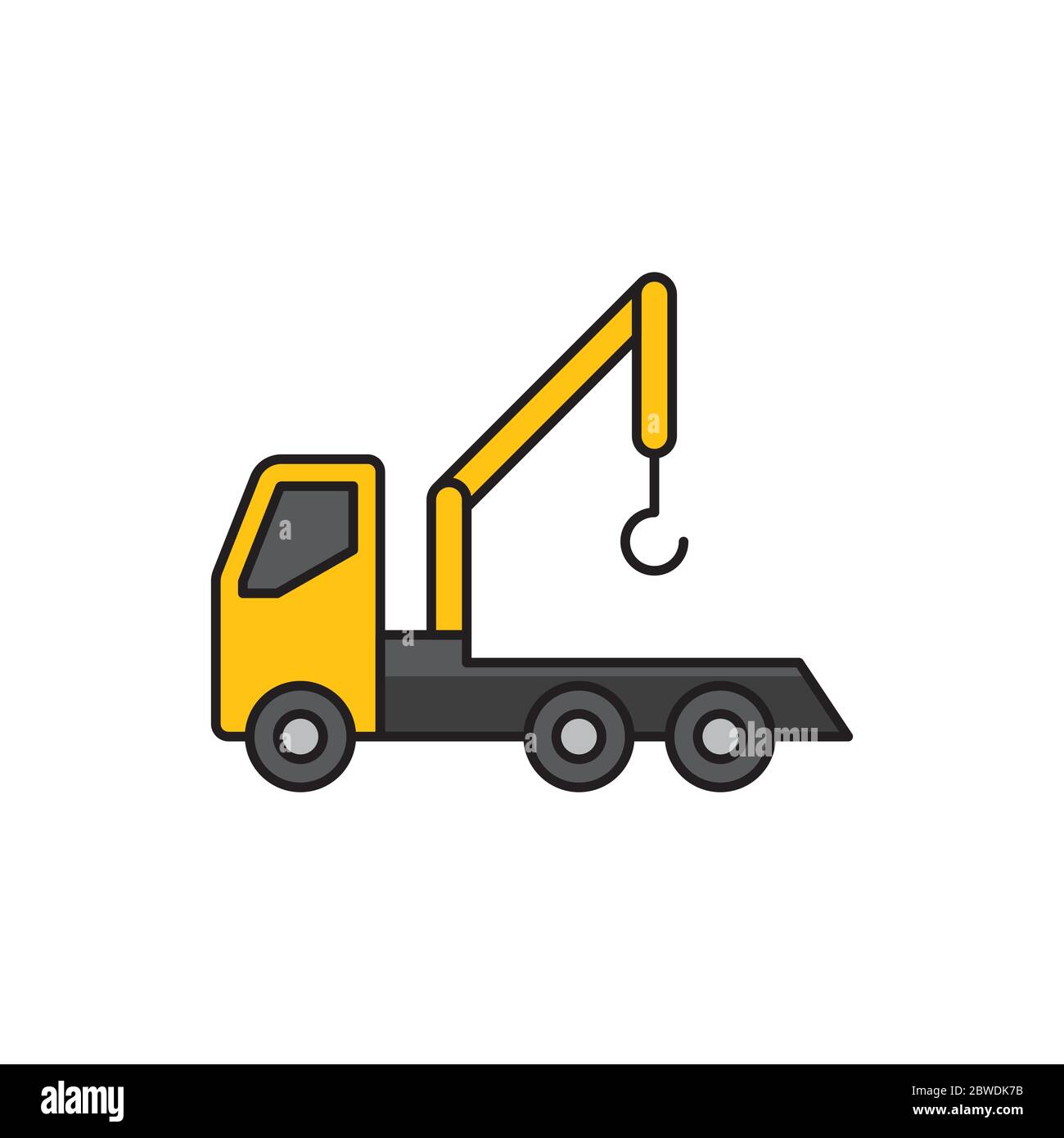 Tow truck vector icon symbol isolated on white background Stock Vector ...