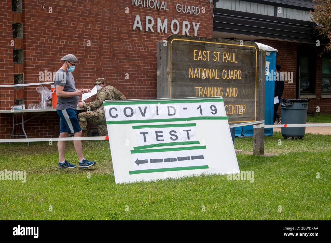 St. Paul, Minnesota. National guard giving free testing for the