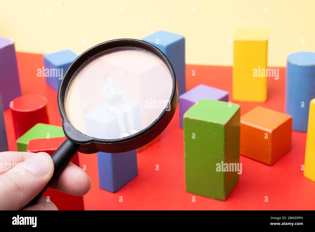 Different color and shape building blocks. Educational and toys Stock ...