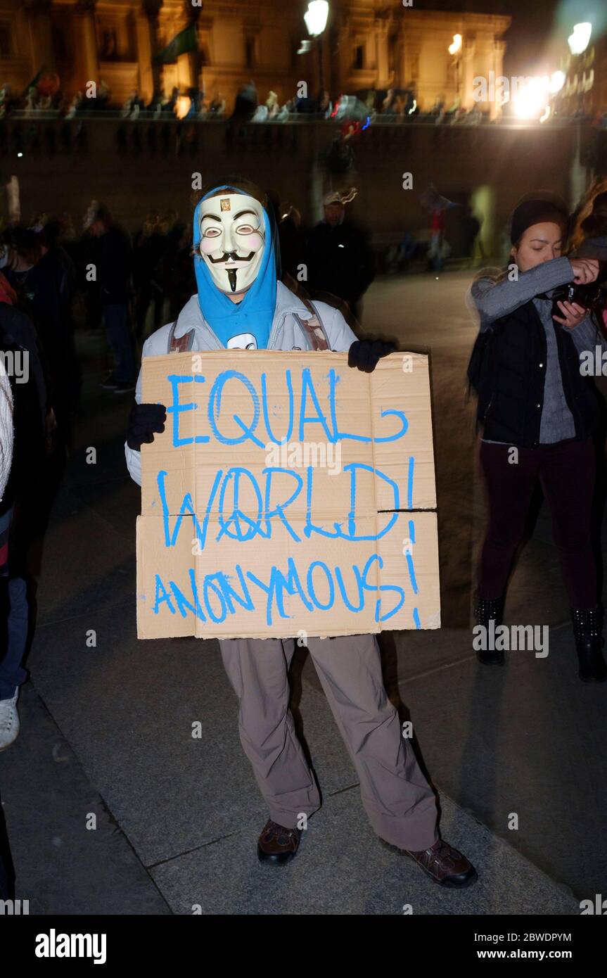 The 'Million Mask March' sees protests wearing V for Vendettastyle Guy Fawkes masks and
