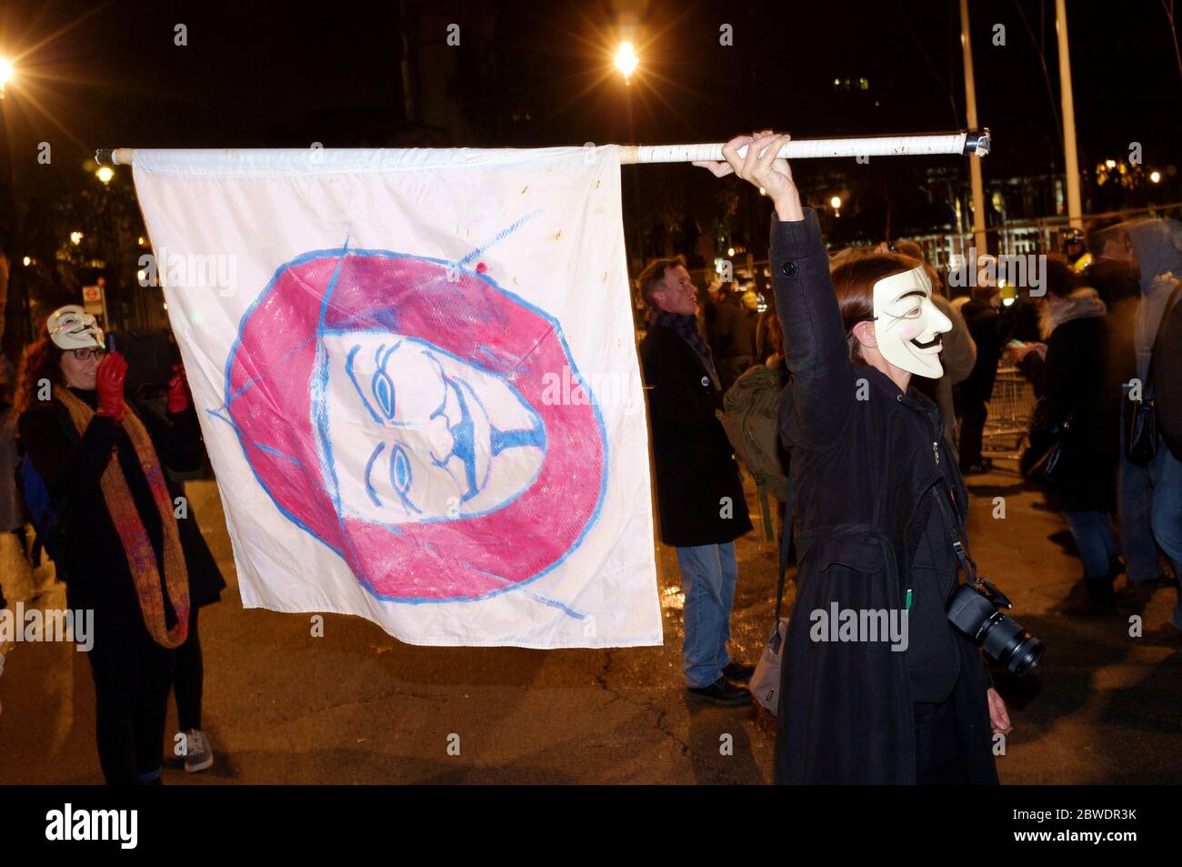 The 'Million Mask March' sees protests wearing V for Vendettastyle Guy Fawkes masks and