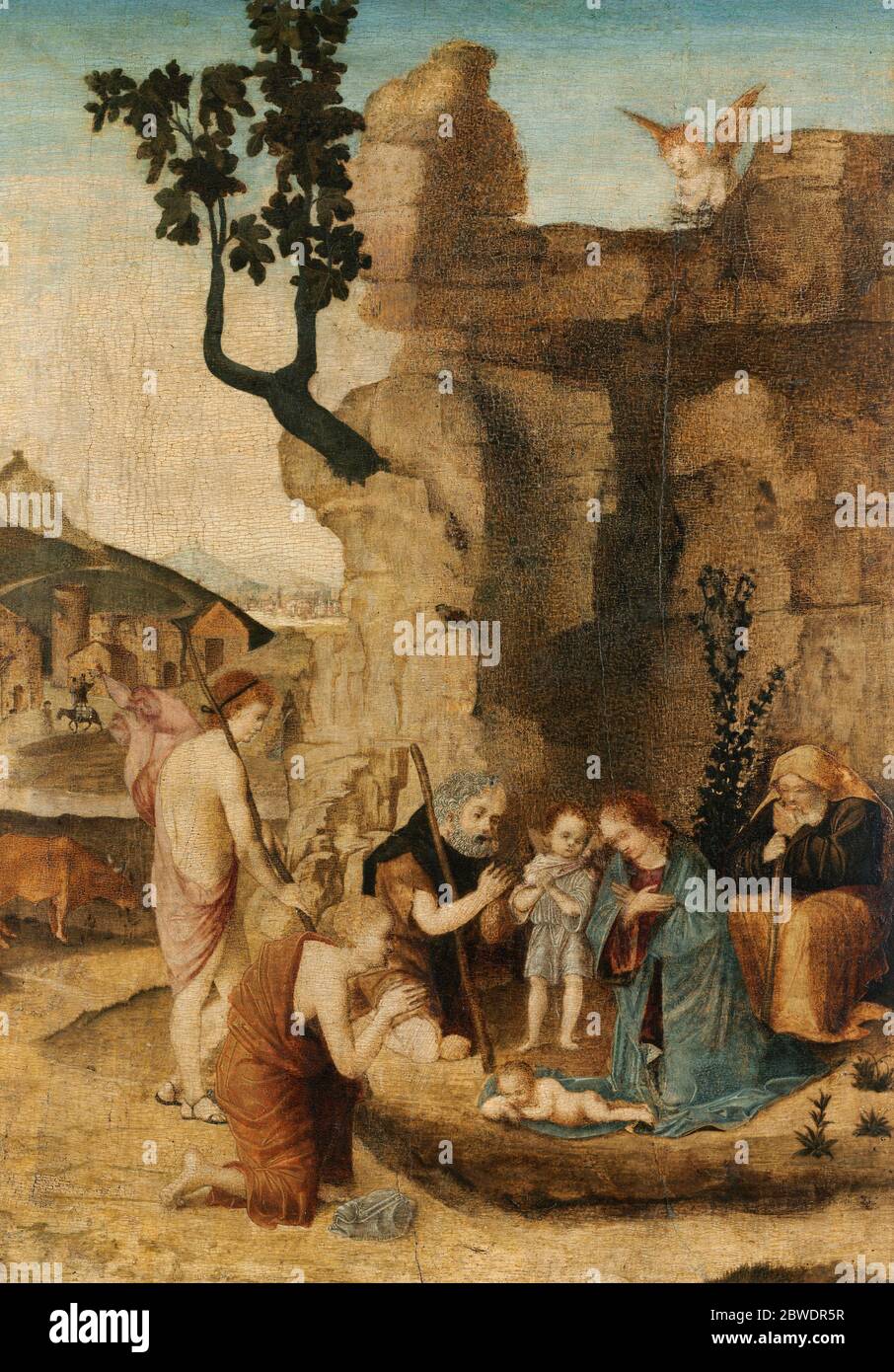 Adoration of the Shepherds, circa 1500 Stock Photo
