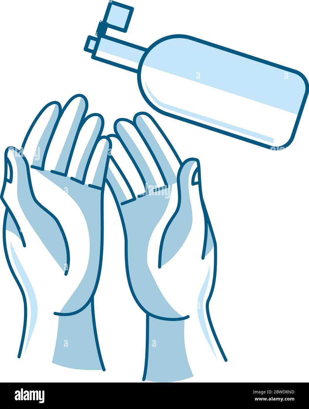 Washing hand Illustration sanitizer liquid soap vector icon Stock ...