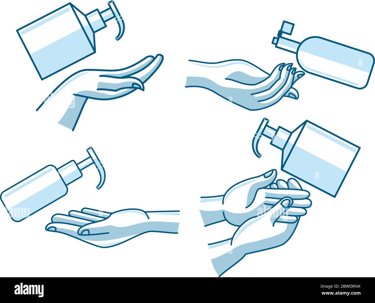 Washing hand Illustration sanitizer liquid soap vector icon Stock ...