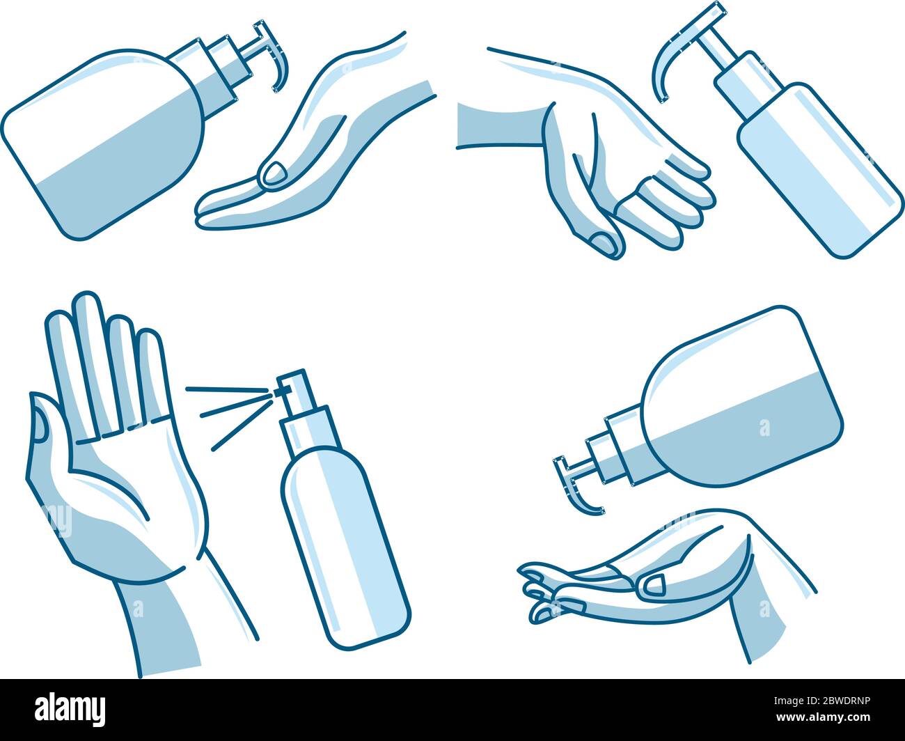 Washing hand Illustration sanitizer liquid soap vector icon Stock ...
