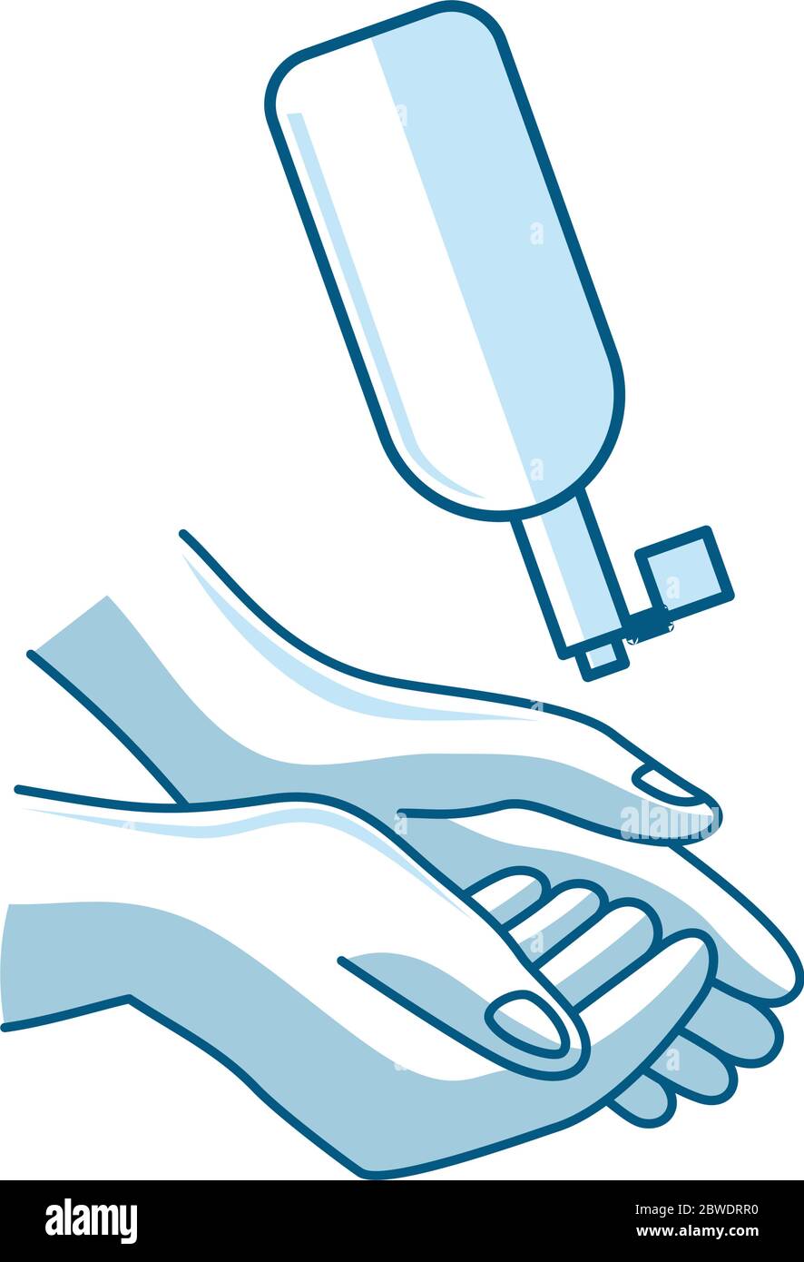 Washing hand Illustration sanitizer liquid soap vector icon Stock ...