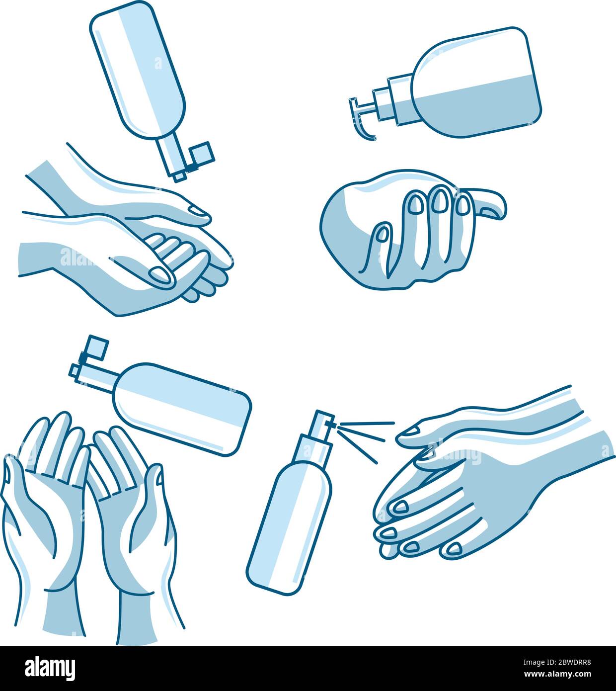 Washing hand Illustration sanitizer liquid soap vector icon Stock ...
