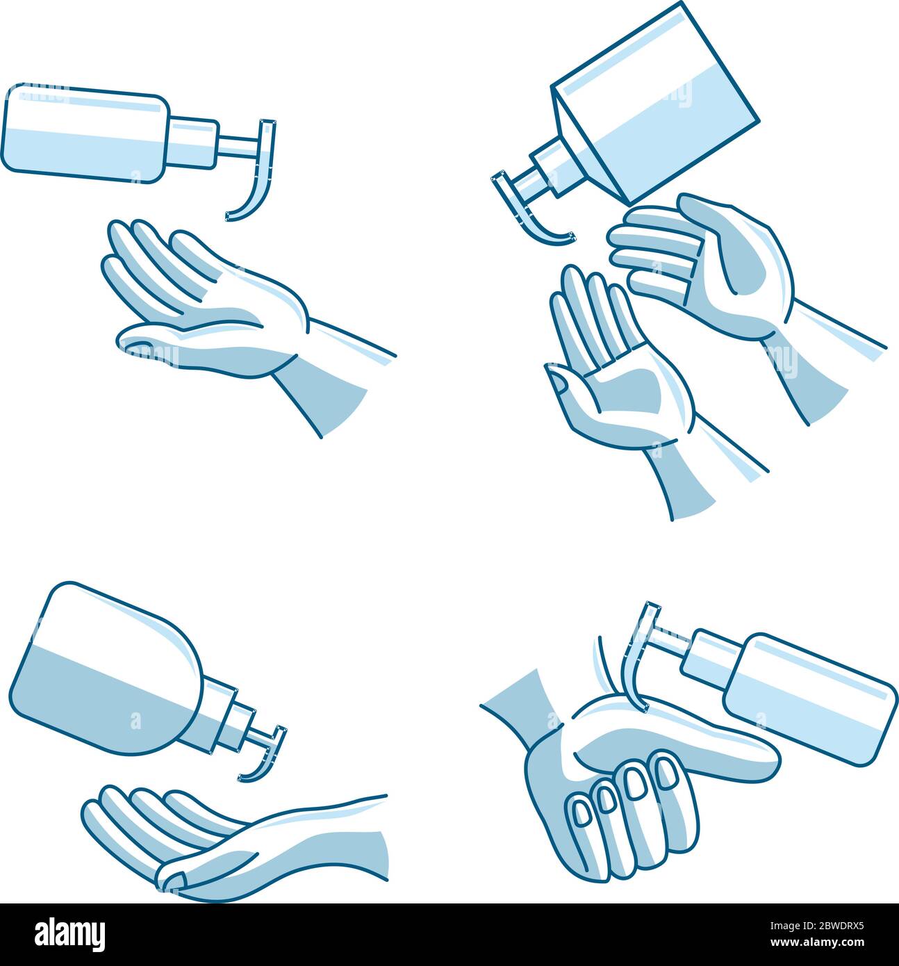 Washing hand Illustration sanitizer liquid soap vector icon Stock ...