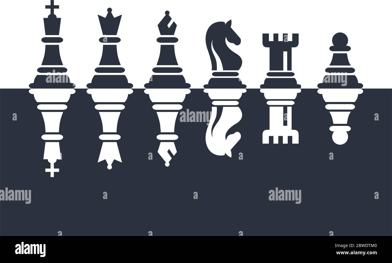 Set Icons Chess Pieces Their Names Stock Illustration 329364188