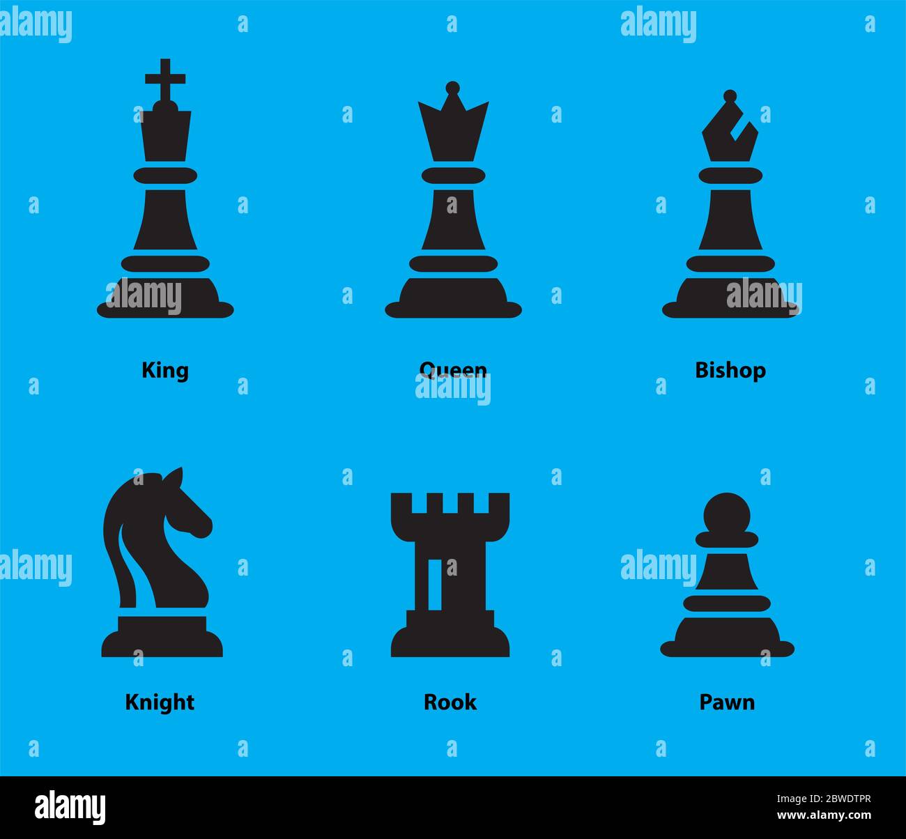 Chess Pieces Flat Vector Illustration Six Objects Including King Queen Bishop Knight Rook Pawn Black Chess Icons Set Stock Vector Image Art Alamy