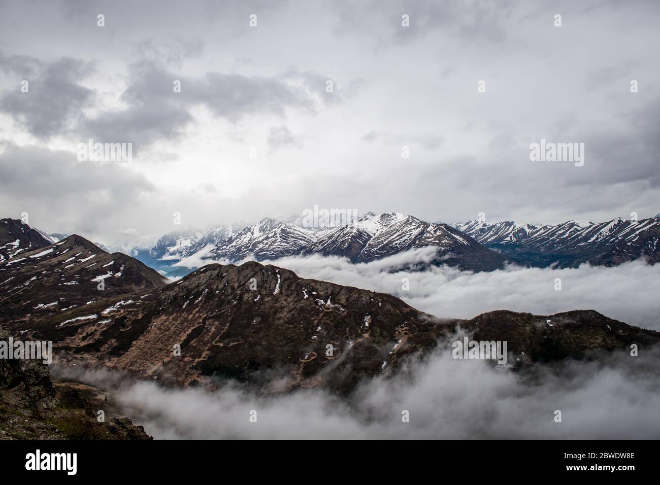 Springtime at high altitude in Alaska. Stock Photo