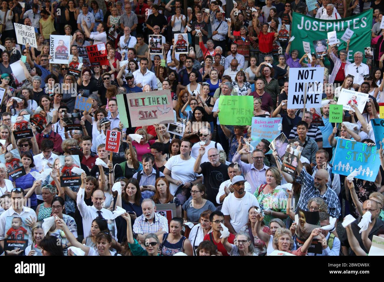 Refugee Rally ‘Let Them Stay’ rally for refugees in Sydney, Australia Stock Photo - Alamy