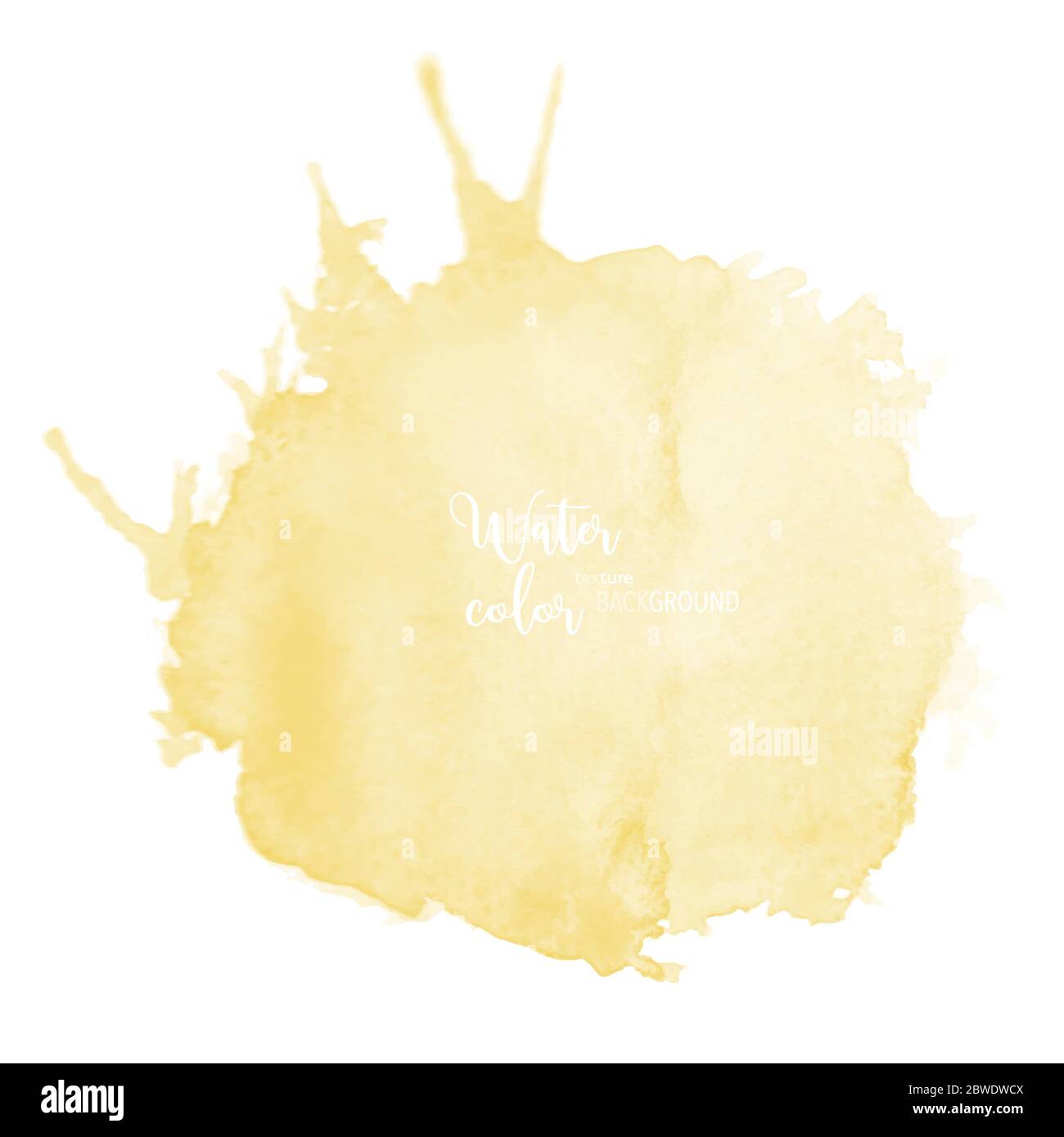 Hand-painted background yellow watercolor texture, isolated on white ...