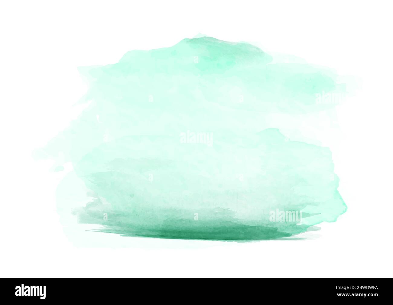 Abstract watercolor green stain hand-drawn on white background. texture design for text, card, decoration, invitation, surfaces, web. Stock Vector