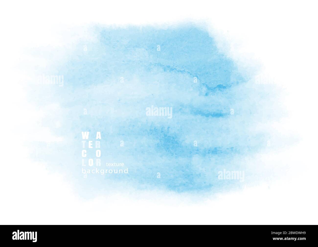 Hand-painted background light blue watercolor texture, isolated on white background, Abstract artistic element used as being an element in the decorat Stock Vector