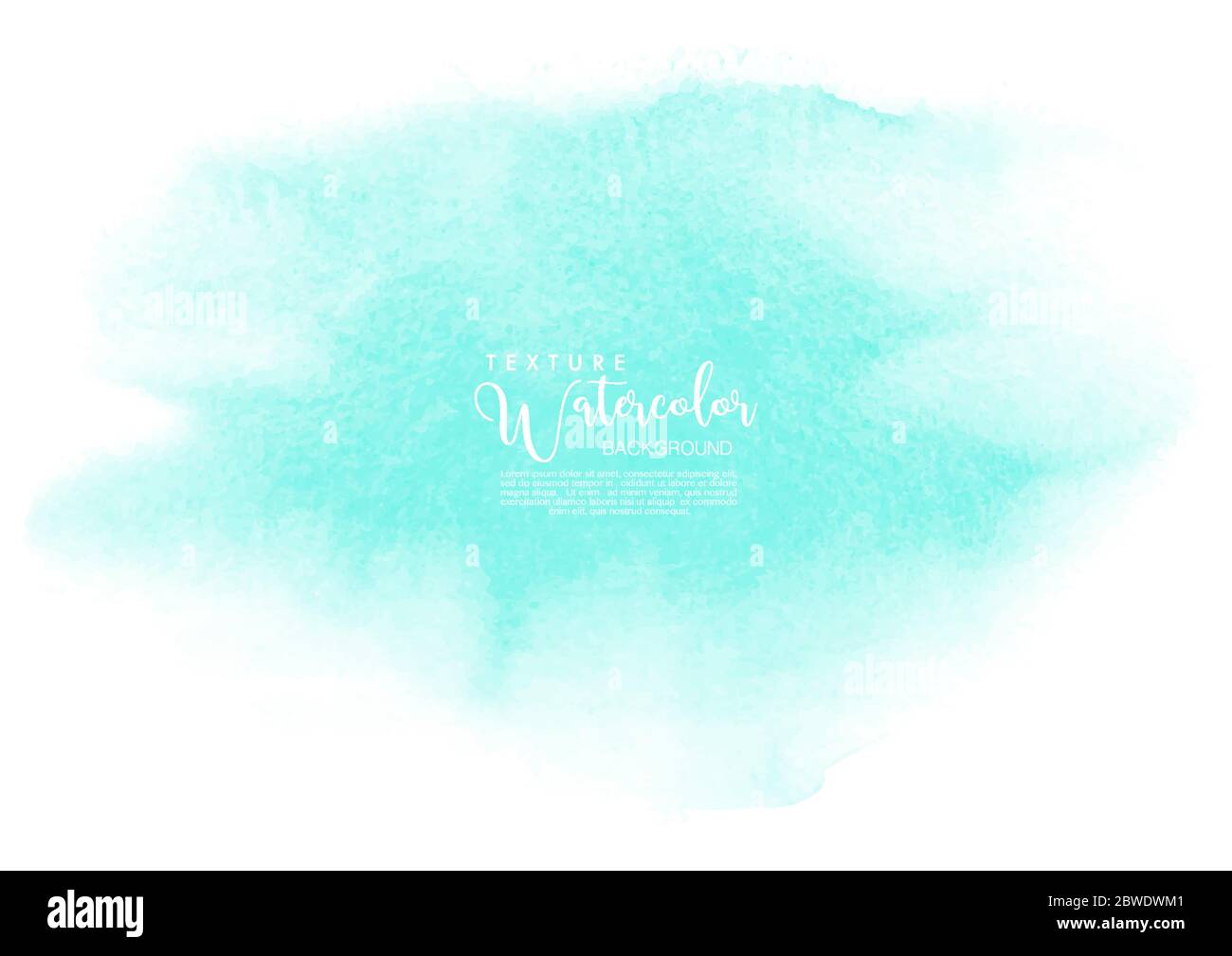 Hand-painted background mint watercolor texture, isolated on white background, Abstract artistic used as being an element in the decorative design of Stock Vector