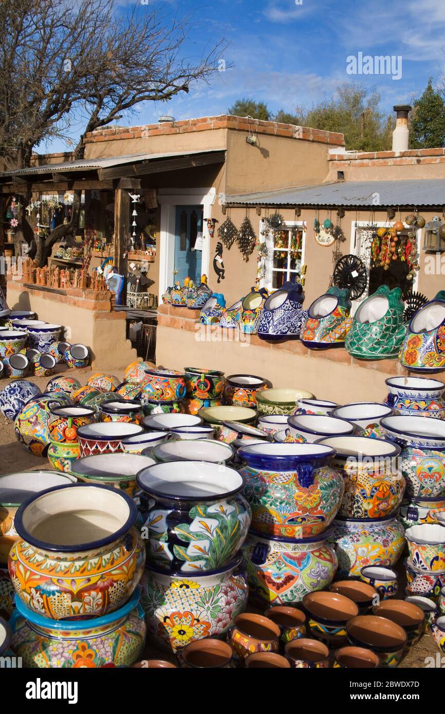 Ceramic Pot Store, Tubac, Greater Tucson Region, Arizona, USA Stock