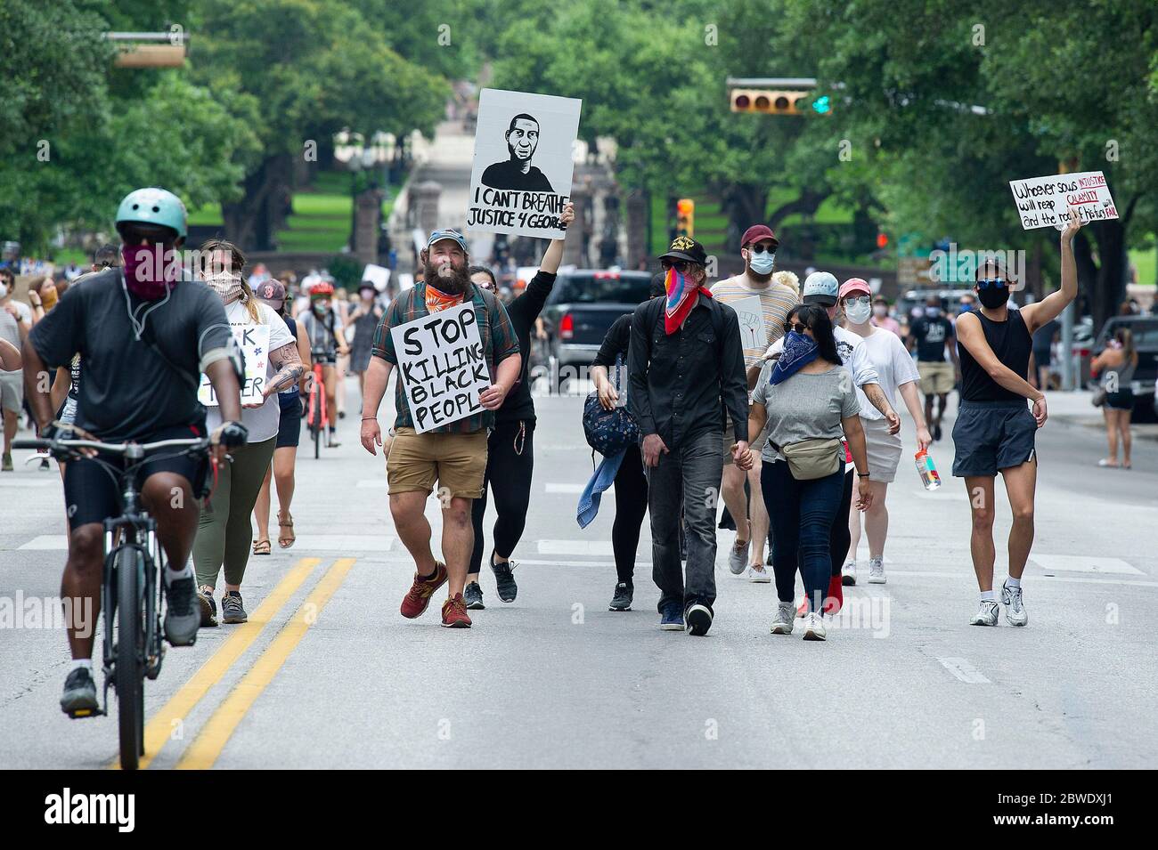 May 31, 2020: Protesters marching on Congress Avenue after speaking at
