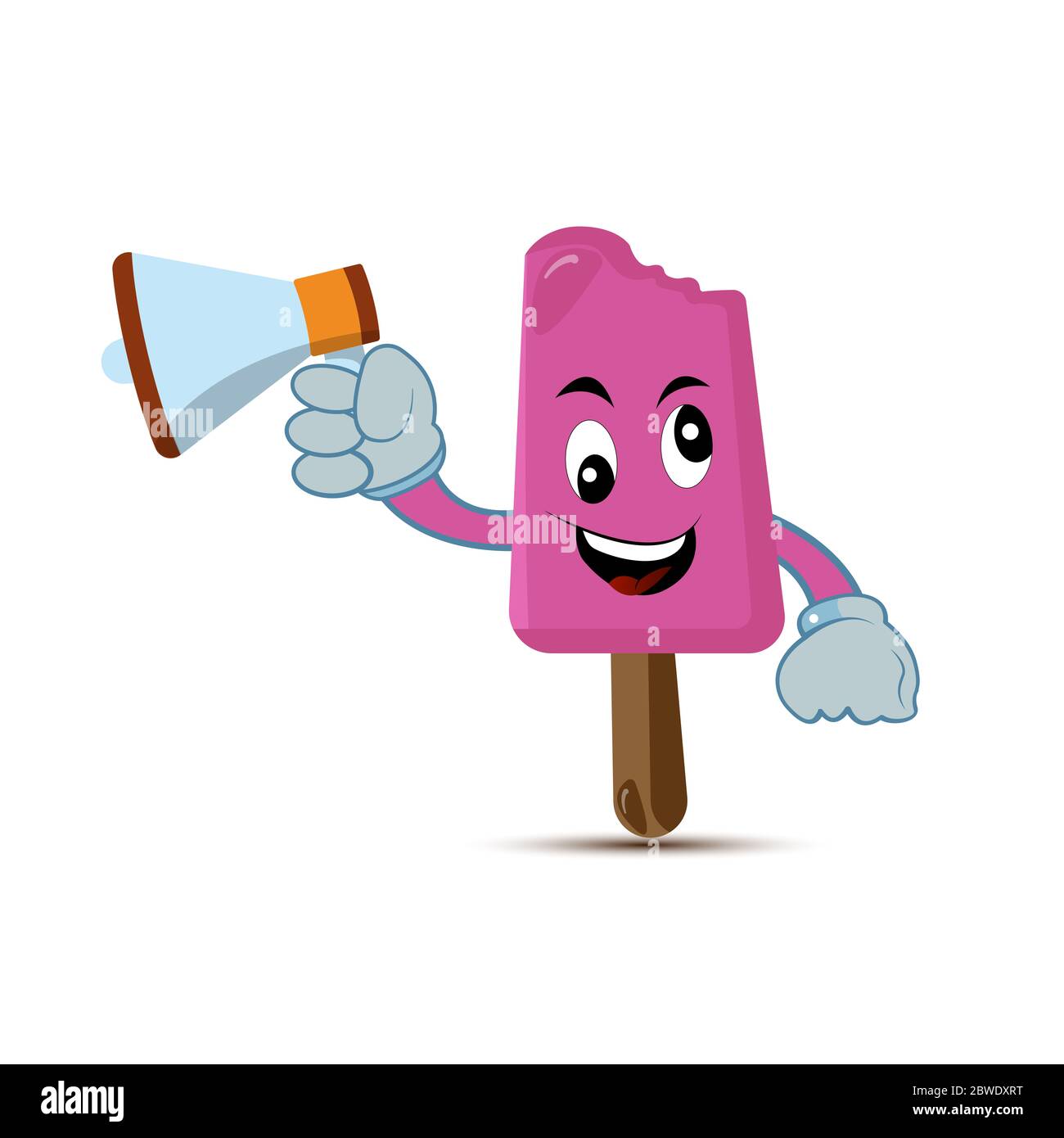 Ice cream mascot character. Design vector illustration Stock Photo - Alamy
