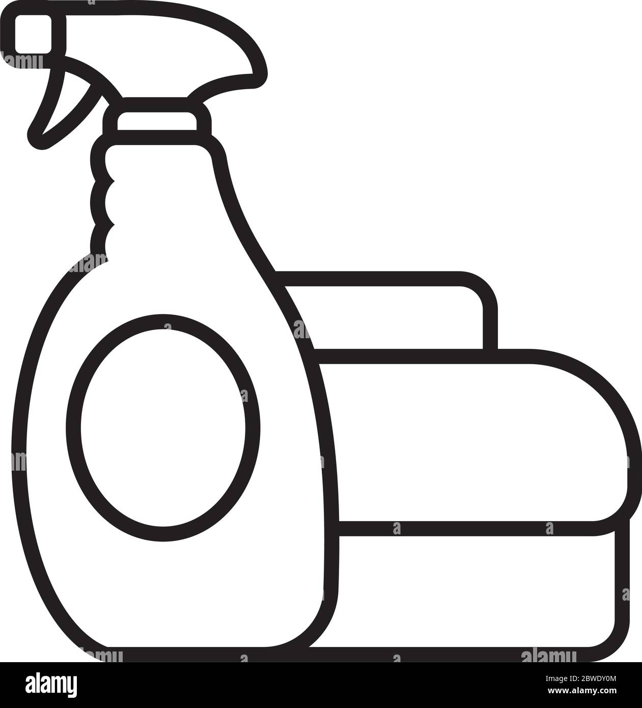 disinfectant spray bottle and box line style Stock Vector Image & Art ...