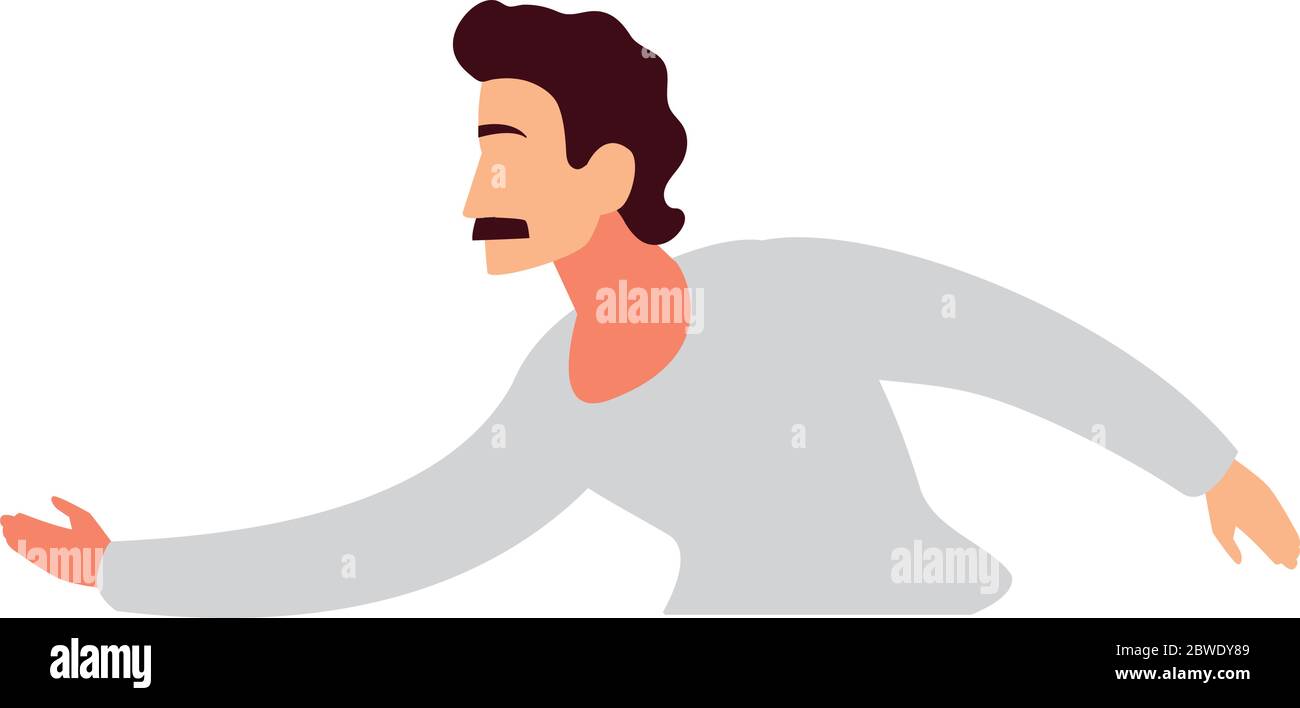 man doing dance exercises at home vector illustration design Stock Vector