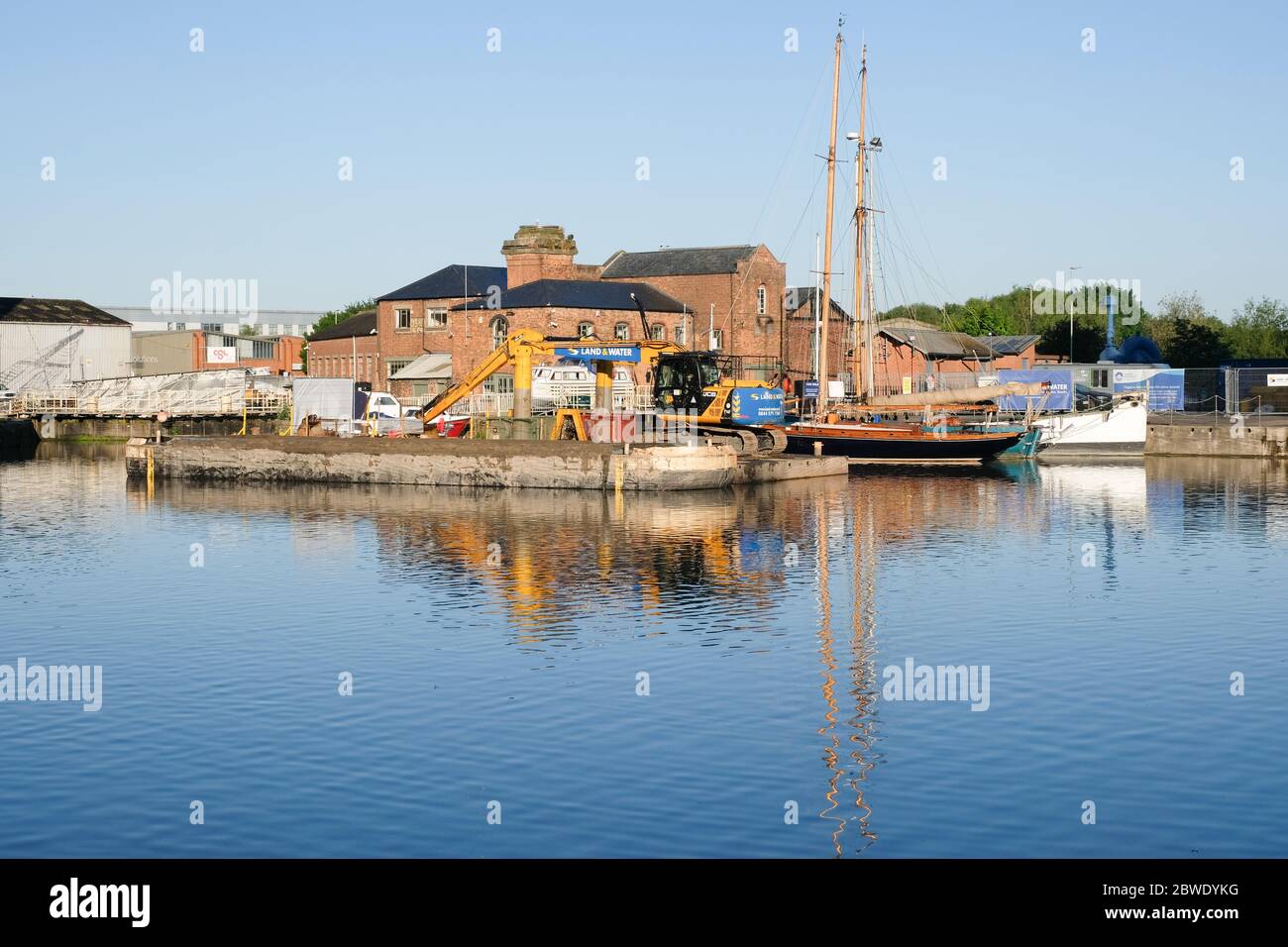 Images from the Main Basin of Gloucester Docks at the northern end of the GLoucester and Sharpness Canal Stock Photo
