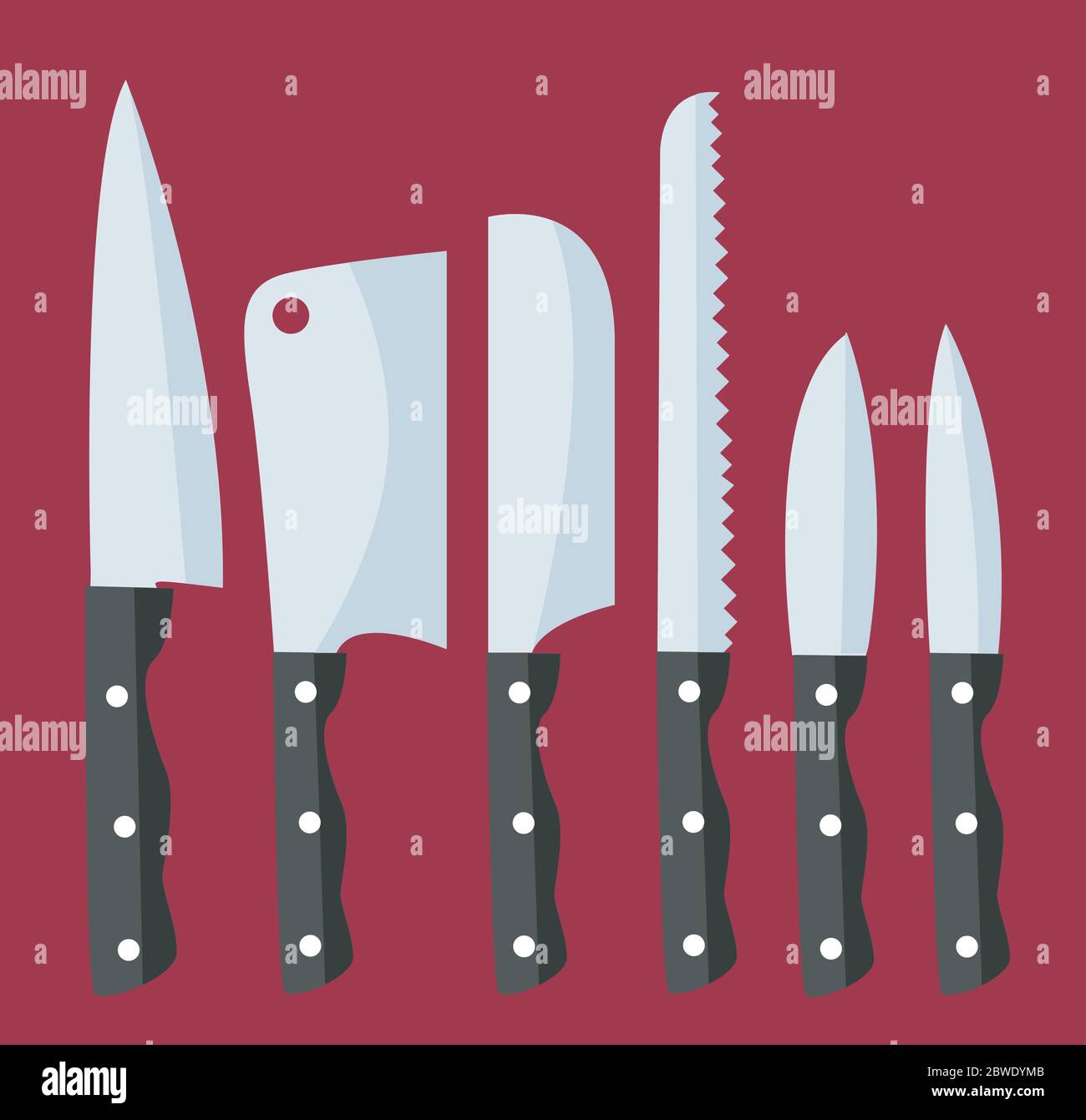 knife thin line icons set Stock Vector