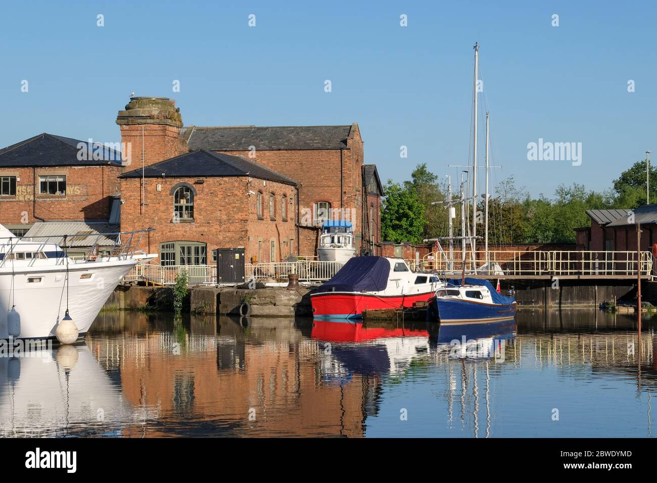 Images from the Main Basin of Gloucester Docks at the northern end of the GLoucester and Sharpness Canal Stock Photo