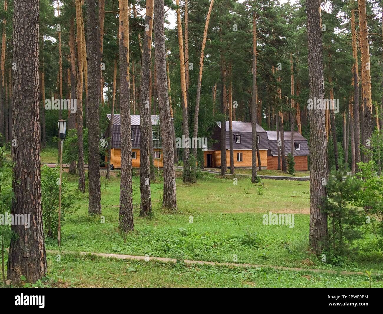 chelyabinsk, russia 06 06 2019: Students summer camp in the nature of Russia. Stock Photo