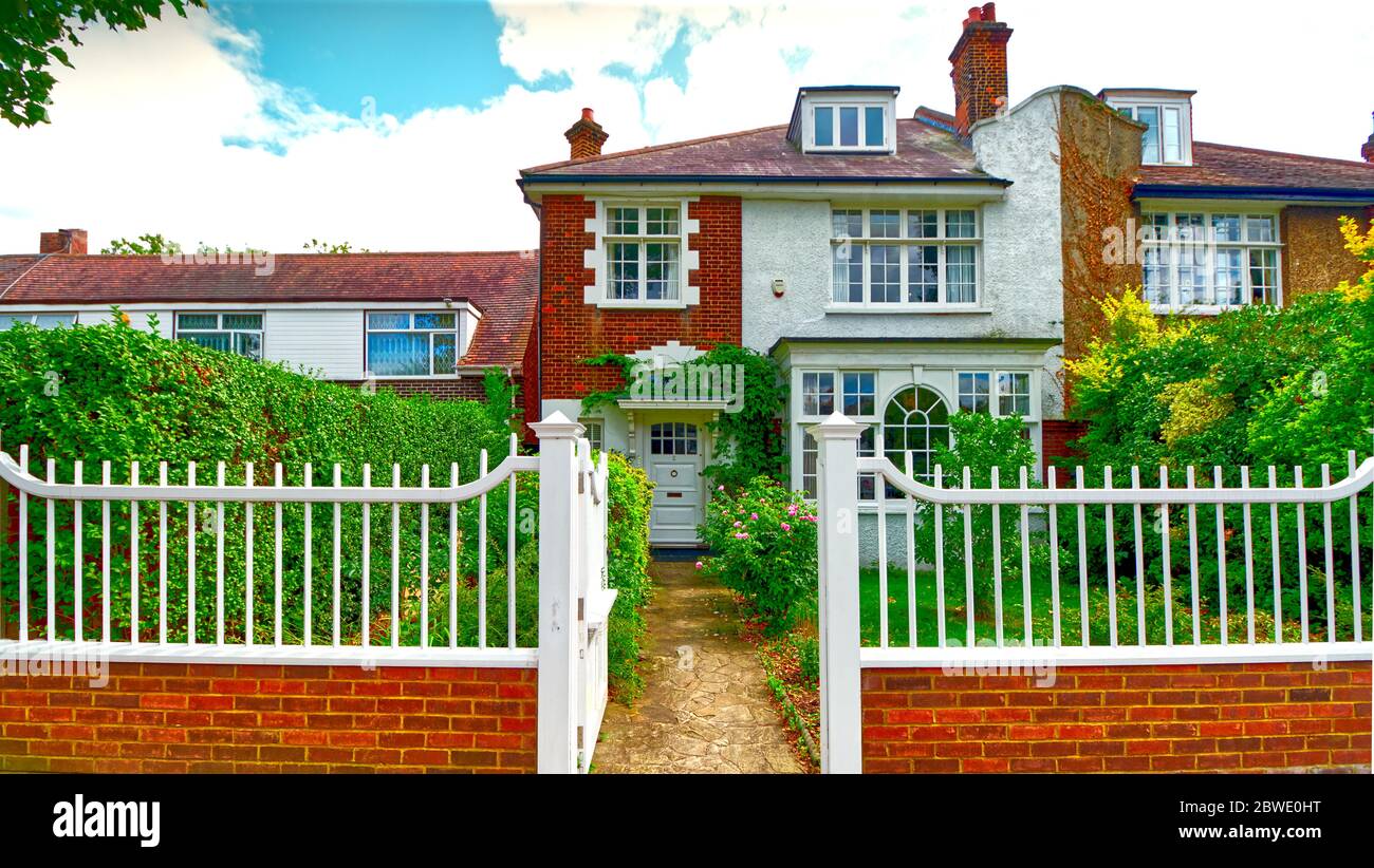 Beautiful house with a gate in Willesden North West London Stock Photo