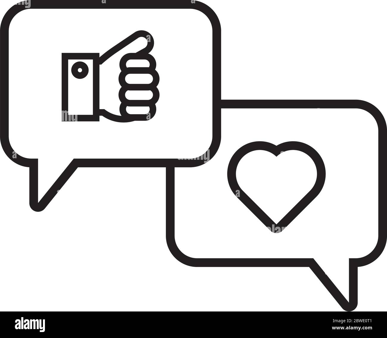 speech bubbles with social media line style icon Stock Vector Image ...