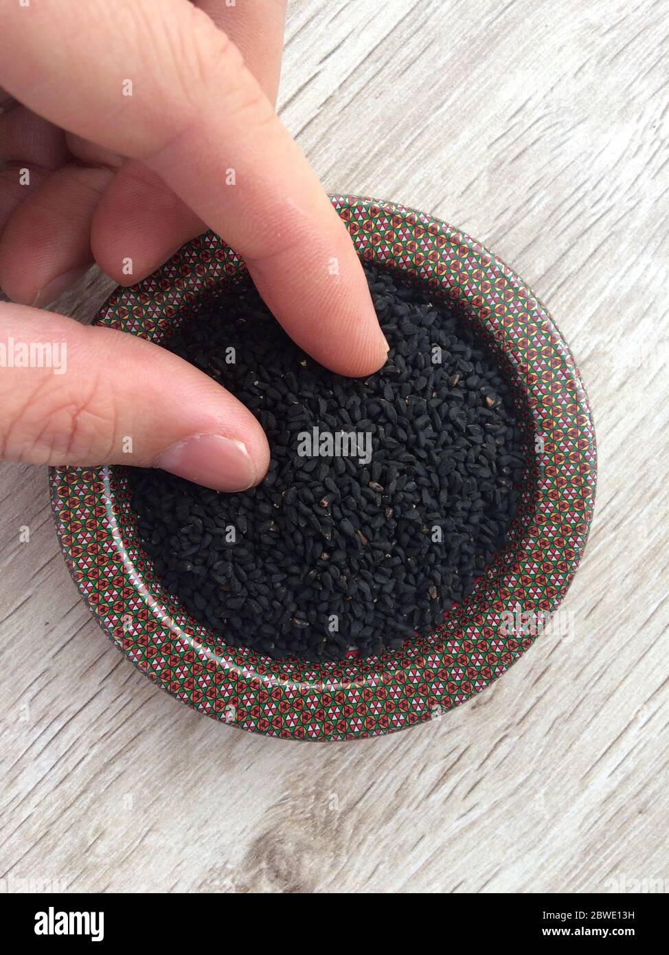 Nigella seeds or Black cumin or Black onion seed, and Black sesame seed