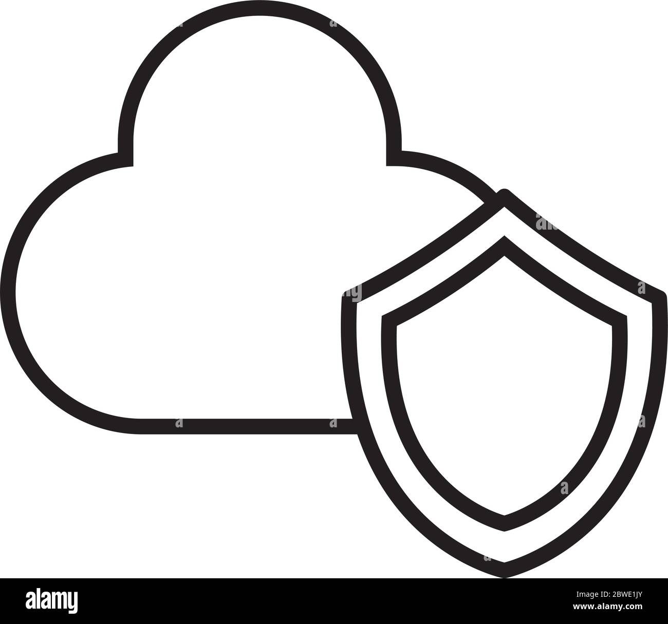 cloud computing with shield line style Stock Vector Image & Art - Alamy