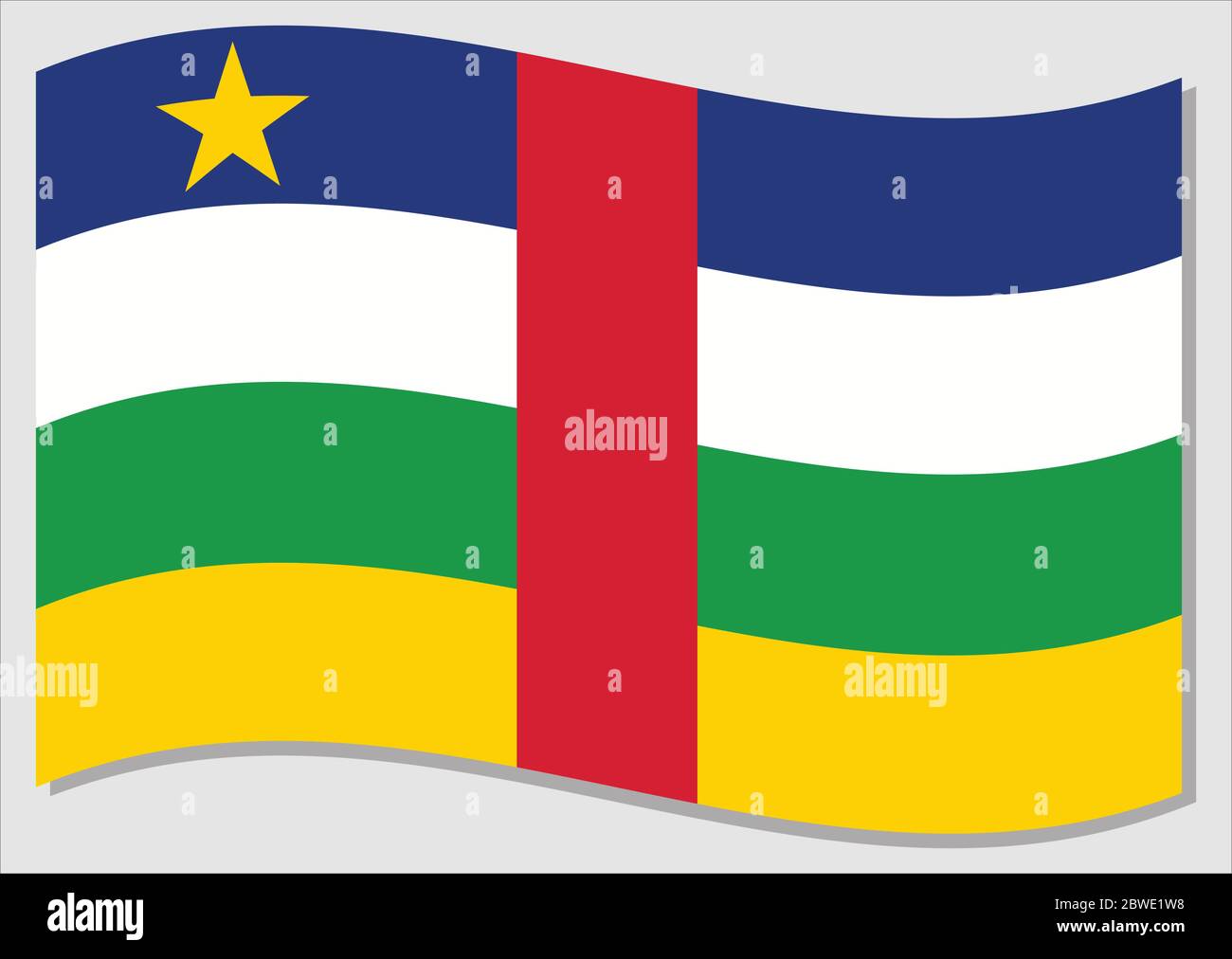 Waving flag of Central African Republic vector graphic. Waving Central ...