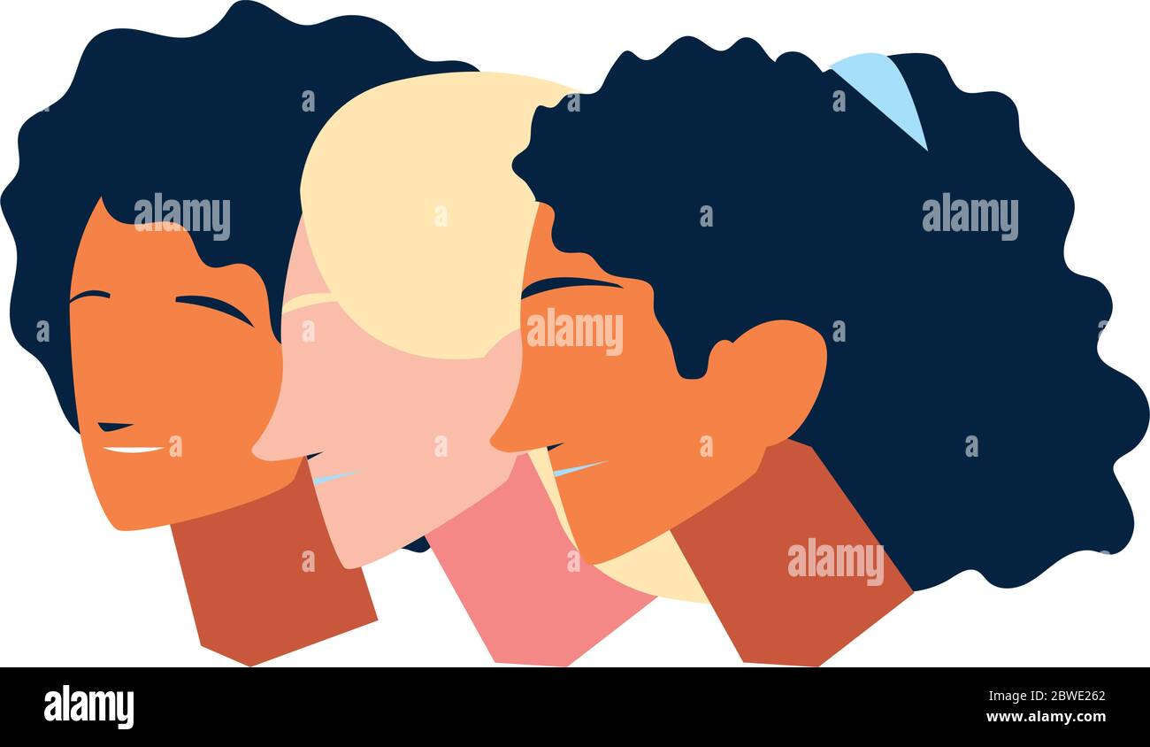 healthy women faces at home vector illustration design Stock Vector