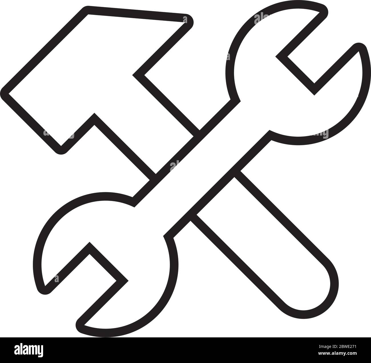 wrench and hammer line style Stock Vector Image & Art - Alamy