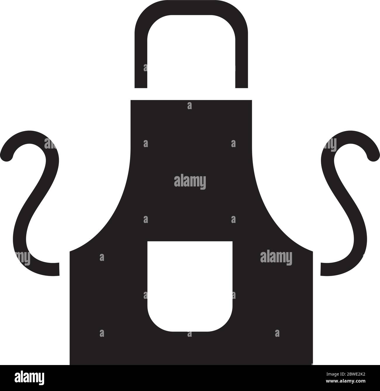 kitchen aprom silhouette style icon Stock Vector