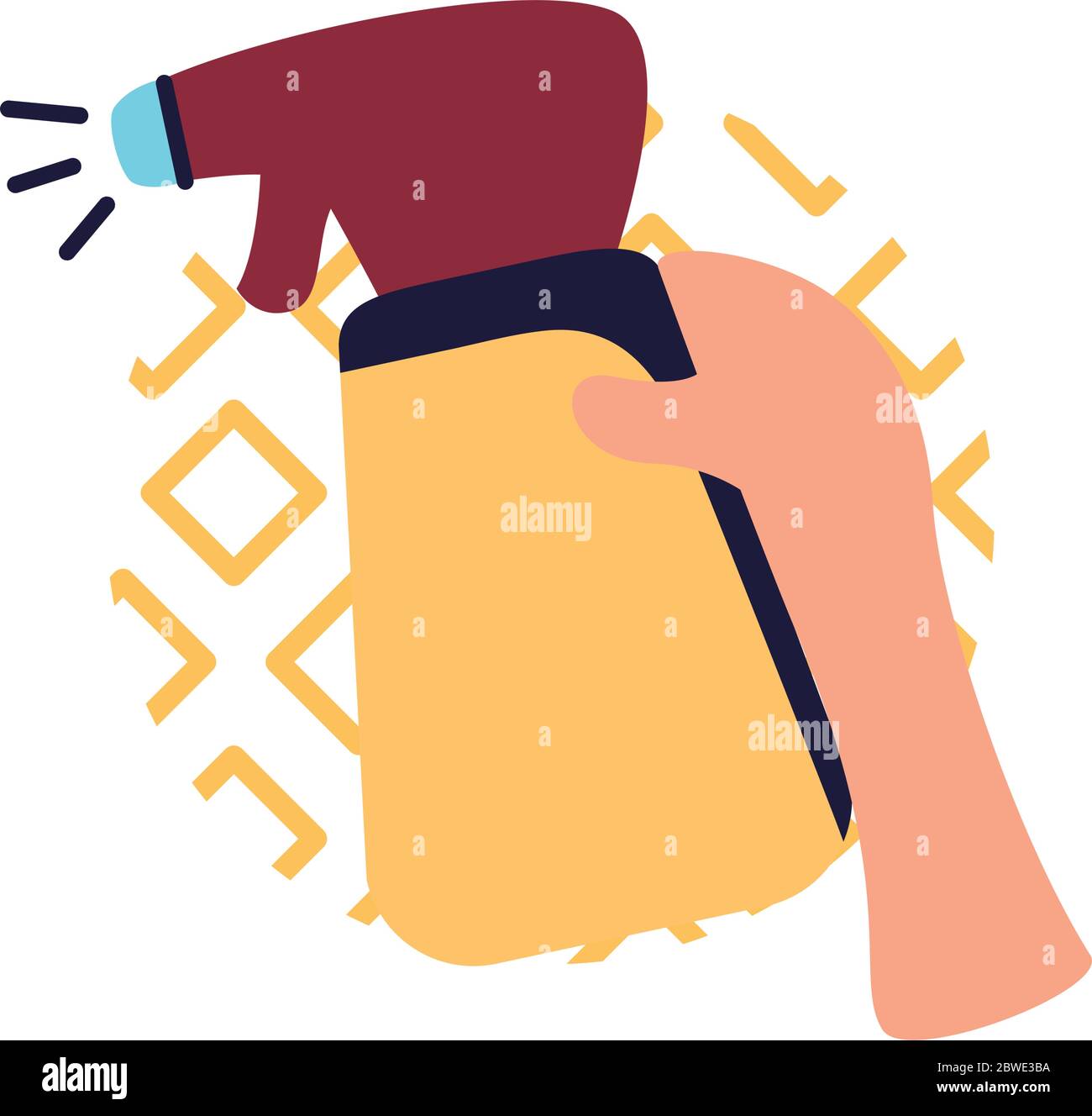 Hand holding spray bottle flat style icon vector design Stock Vector ...